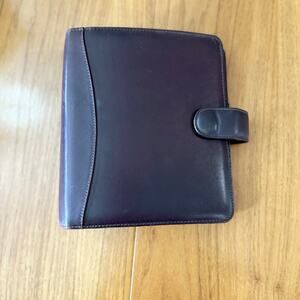 Vintage Franklin Quest Planner 8 x 9.5 Napa Leather Snap Brown 7 Ring 11567 TF4